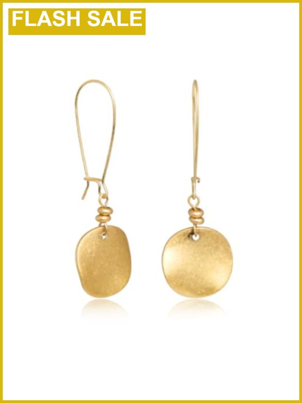 18k Gold Plated Drop Dangle Hoop Earrings Copper Lightweight Women Minimalist